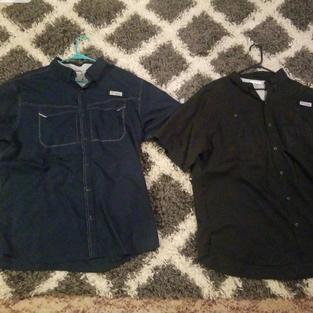 Lot if 2 mens pfg Columbia shirts sizs xl fishing